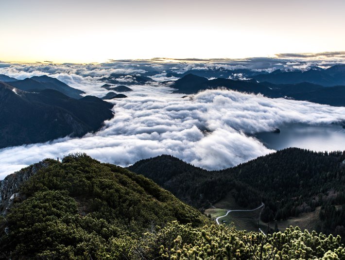 Herzogstand Wolkendecke, © Tourist Information Kochel a. See; fotograf: Christian Blessing