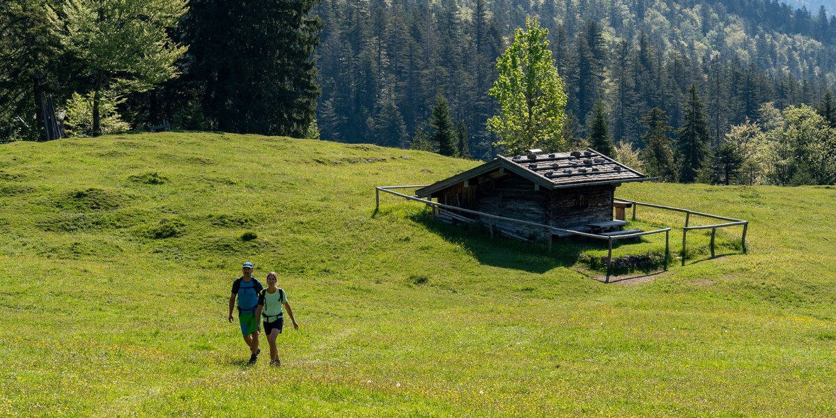 Kochler Alm (nicht bewirtschaftet) auf dem Weg zum Rabenkopf, © Tourist Information Kochel a. See